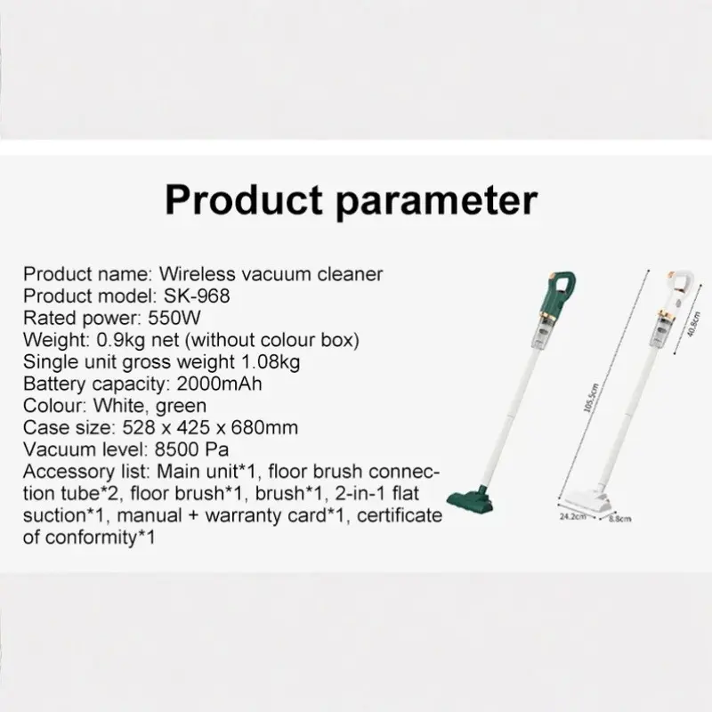 Wireless Handheld Vacuum Cleaner 8500Pa Electric Sweeper  Car Remove Mites Dust Cleaner Steam-free Mop Lazy Vacuum Cleaner