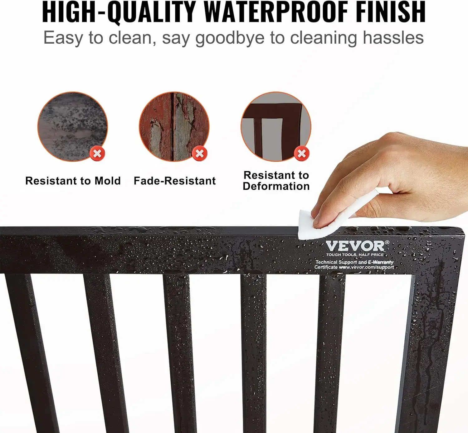 Free Standing Dog Gate, 24" H x 80.3" W Freestanding Pet Gate, 4 Panels Foldable Dog Gate for Wide and Narrow Passageways