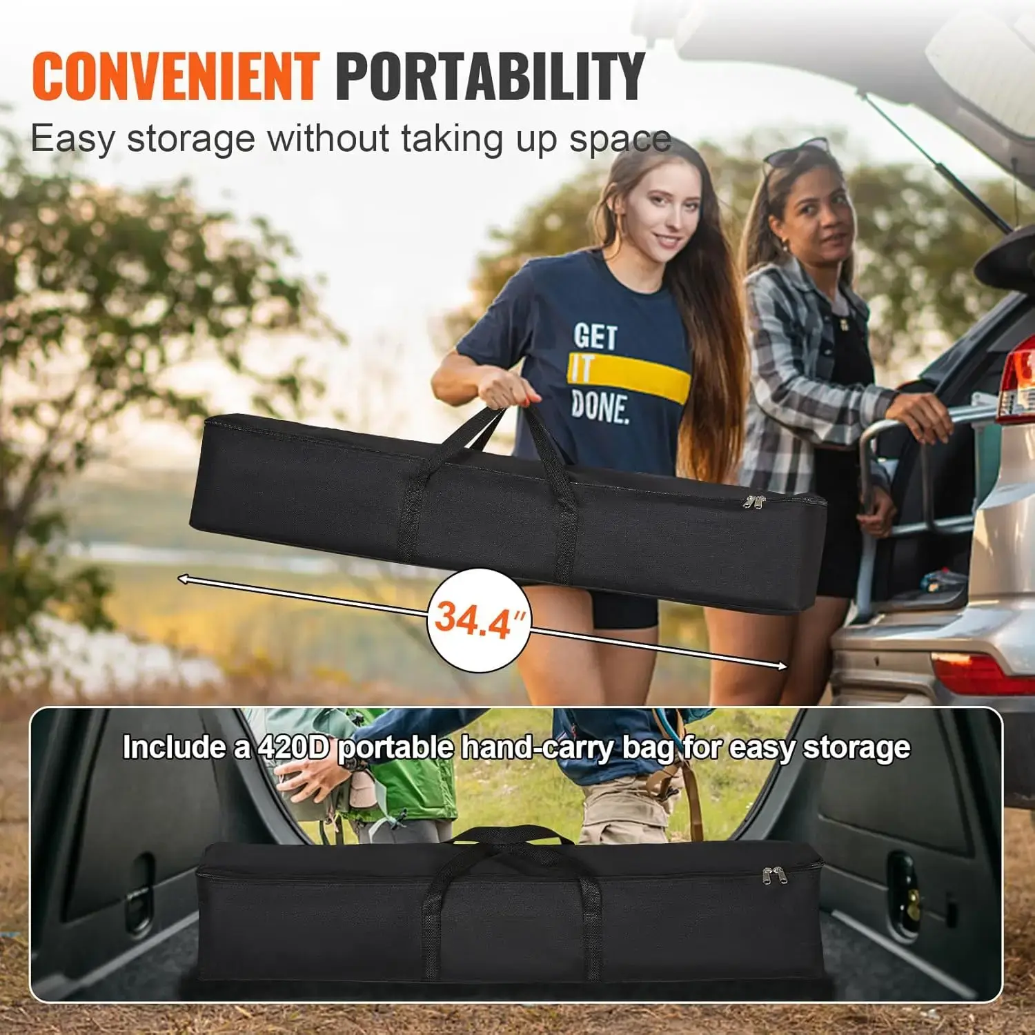 Projector Screen with Stand, 150 inch 16:9 4K 1080 HD Outdoor Movie Screen with Stand, Wrinkle-Free Projection Screen