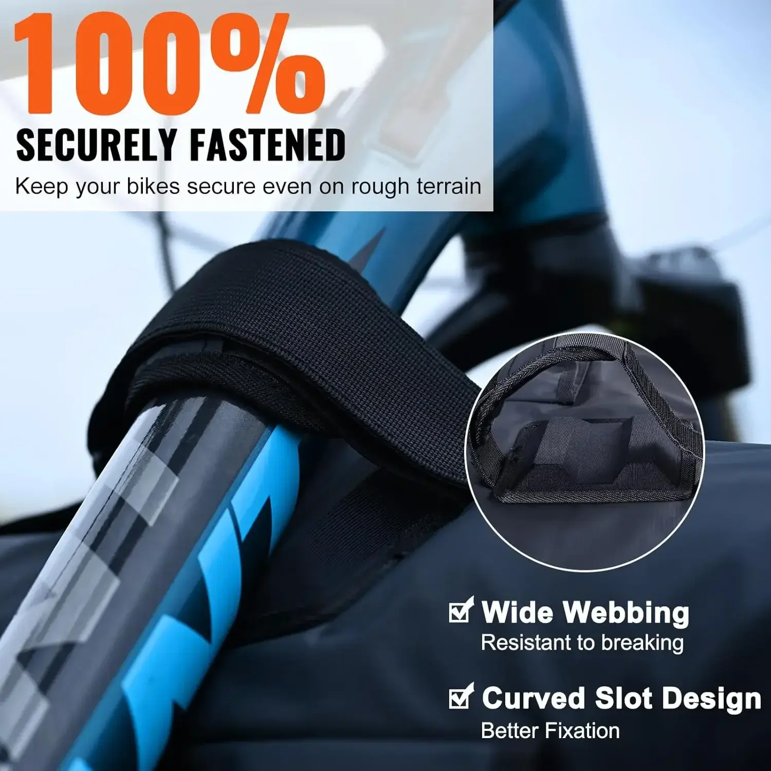 Tailgate Bike Pad,53" Truck Tailgate Pad Carry5 Mountain Bikes, Upgraded Grooves Tailgate Protection Pad with Reflective Strips
