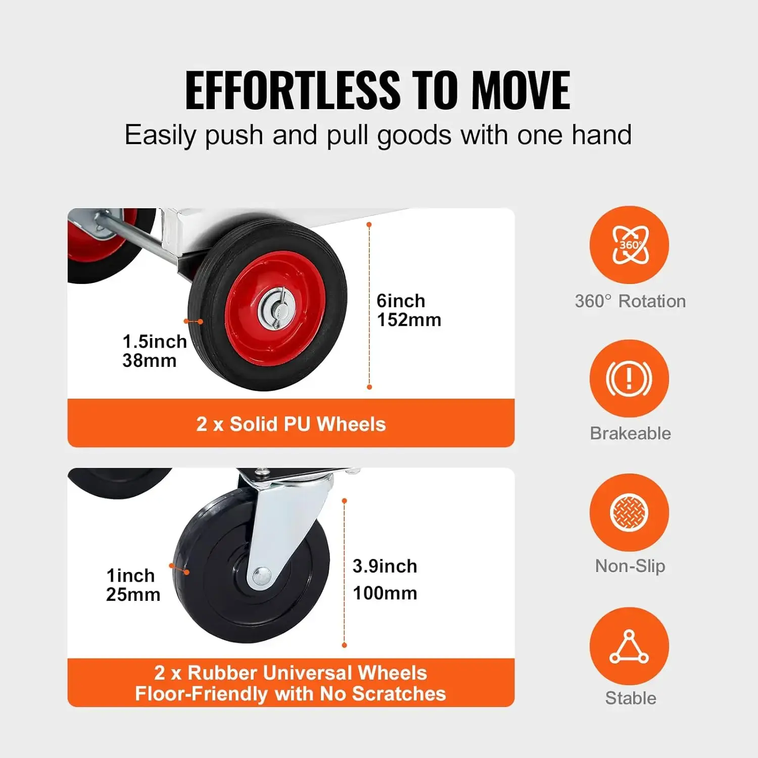Aluminum Folding Hand Truck, 2 in 1 Design 400 lbs Capacity, Heavy Duty Industrial Collapsible cart