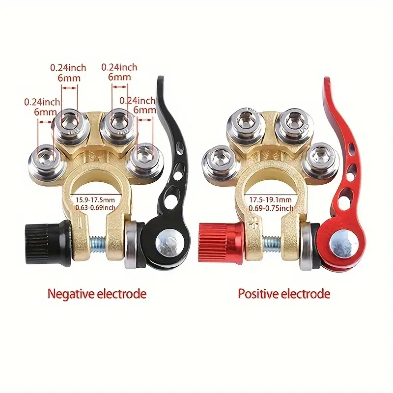 1pair Automotive brass power knob switch battery stake terminal clamp adapter leakproof