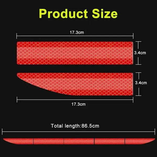 5-color reflective sticker for car boot General strip rear bumper protective sticker Anti rear collision boot warning sticker