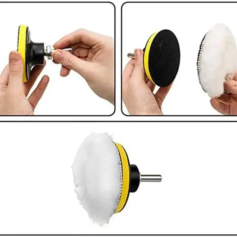 GM Cosmetic Polishing Pad 3/4 "6-piece Sponge Wheel Wool Plate Wax Polishing Motorcycle Body Polishing Disc Cleaning Accessories