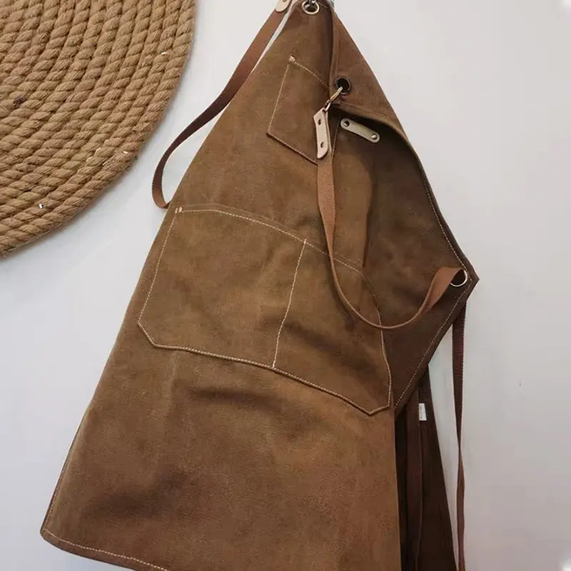 Thicken Canvas Denim Apron Antifouling Barista Apron Kitchen Restaurant Worker Barber Carpenter Florist Apron For Women Man