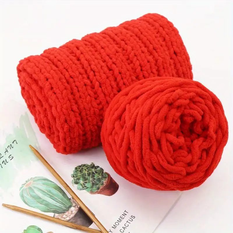 Chunky Blanket Knitting Yarn, Luxury Thick Polyester Jumbo Weaving Crochet Craft Yarns for Throw Blanket Pillows 100g/1Ball