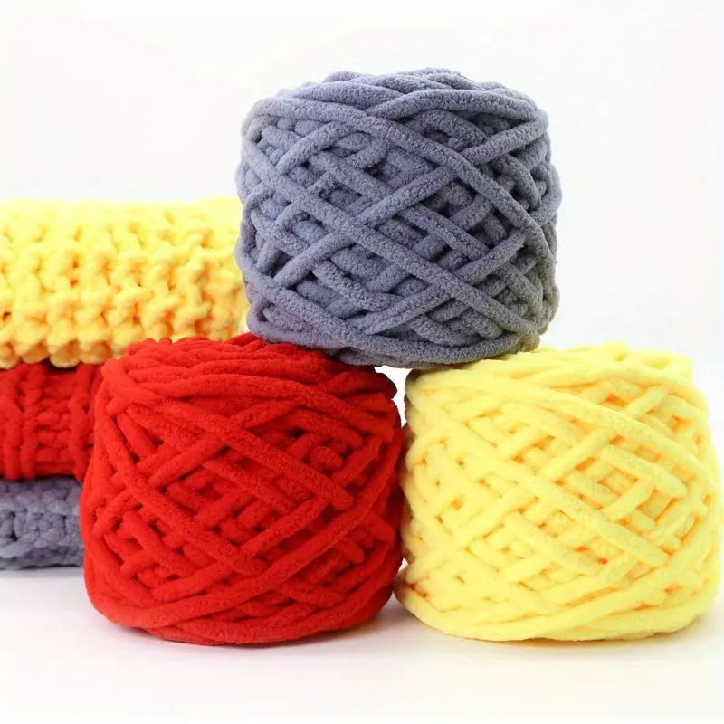 Chunky Blanket Knitting Yarn, Luxury Thick Polyester Jumbo Weaving Crochet Craft Yarns for Throw Blanket Pillows 100g/1Ball