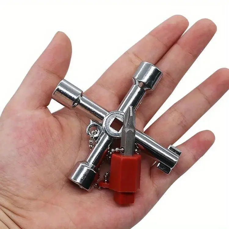 Multi-Functional Water Utility Triange Key Wrench Plumbing Spanner Square Triangle Train Electrical Cupboard Elevator Cabinet