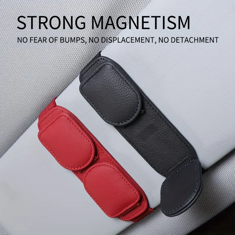 Car Double ClipSun VisorSunglasses HolderConvenient Storage Card TicketReading Glasses For Auto Accessories, Car Glasses Holder