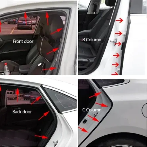 5Meters Car Door Seal Strips Sticker B Shape Double Layer Sealing Stickers Sound Insulation Automobiles Interior Accessories