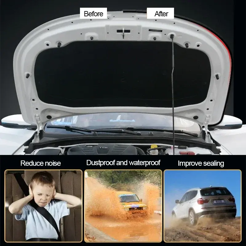 5Meters Car Door Seal Strips Sticker B Shape Double Layer Sealing Stickers Sound Insulation Automobiles Interior Accessories