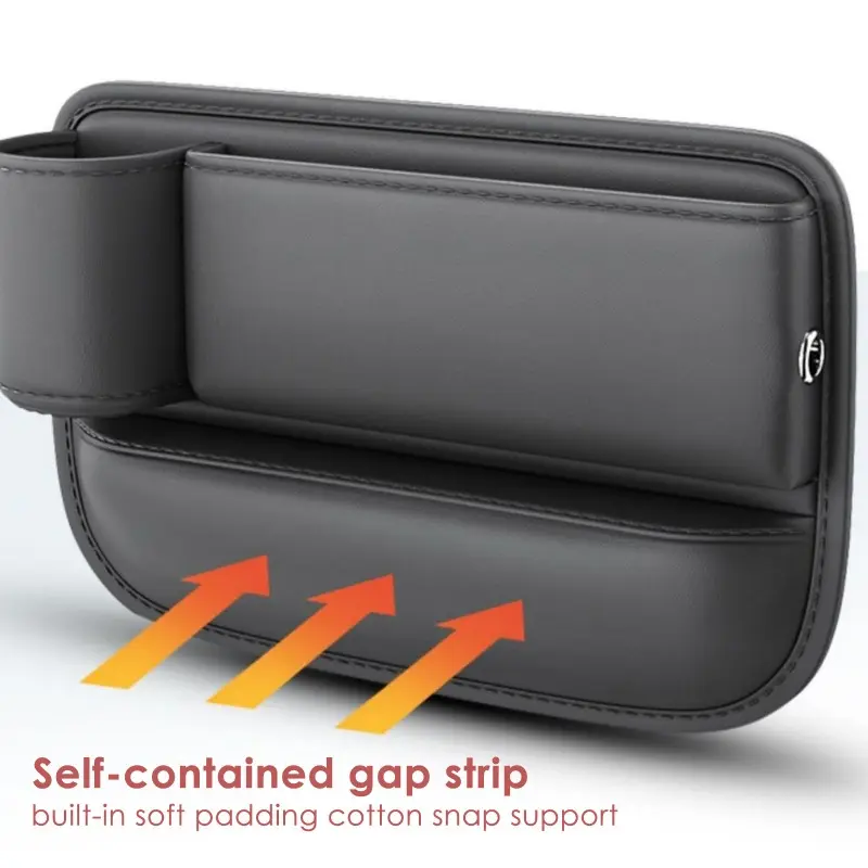 Multifunction Seat Gap Storage Bag For Car Seat Gap Filler With Phone Cup Holder PU Leather Car Interior Crevice Organizers Box
