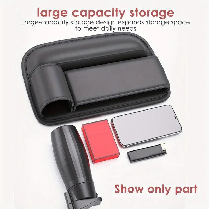 Multifunction Seat Gap Storage Bag For Car Seat Gap Filler With Phone Cup Holder PU Leather Car Interior Crevice Organizers Box