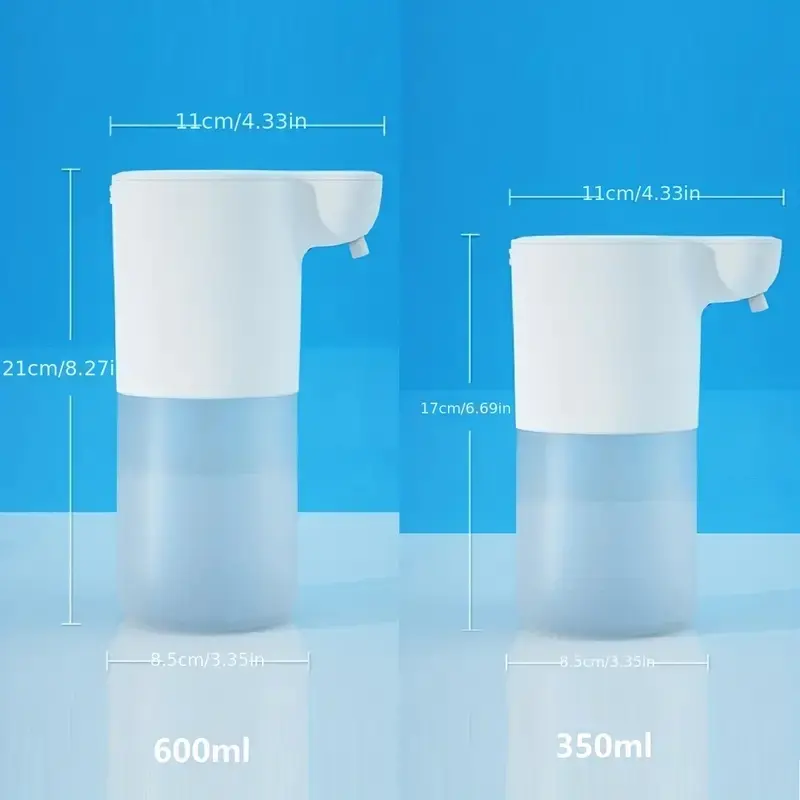 350/600ML Automatic Foam Soap Dispenser Rechargeable Touchless Handsfree Dispenser 4 Level Adjustable Volume IPX5 Waterproof