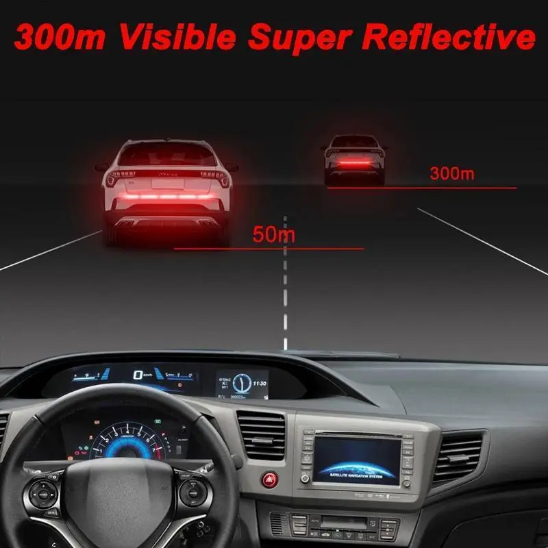 2pcs90cm ReflectiveCarDecalSafety Warning Reflector Tape Car Stickers Anti Collision Warning Reflector Sticker Auto Accessories