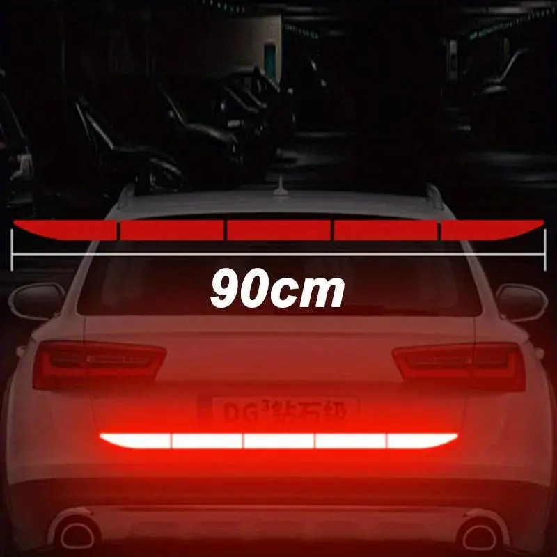 2pcs90cm ReflectiveCarDecalSafety Warning Reflector Tape Car Stickers Anti Collision Warning Reflector Sticker Auto Accessories