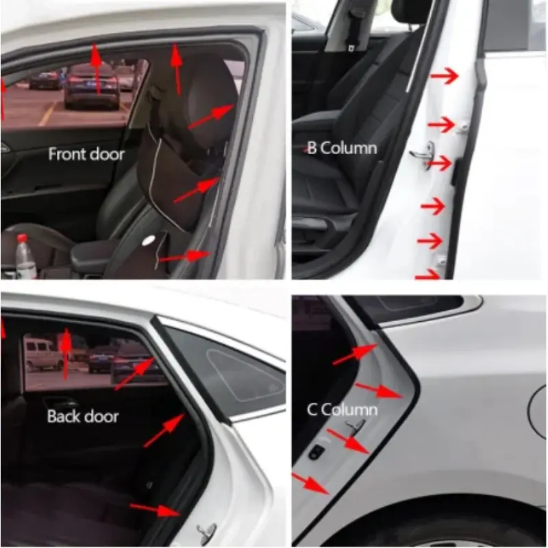 5Meters Car Door Seal Strips Sticker B Shape Double Layer Sealing Stickers Sound Insulation Automobiles Interior Accessories