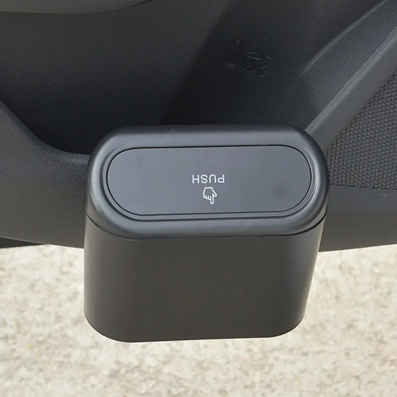 Portable Hanging Car Trash Can Mini Car Trash Bin Vehicle Garbage Organizer Dust Case Storage Box Abs Can Interior Accessories