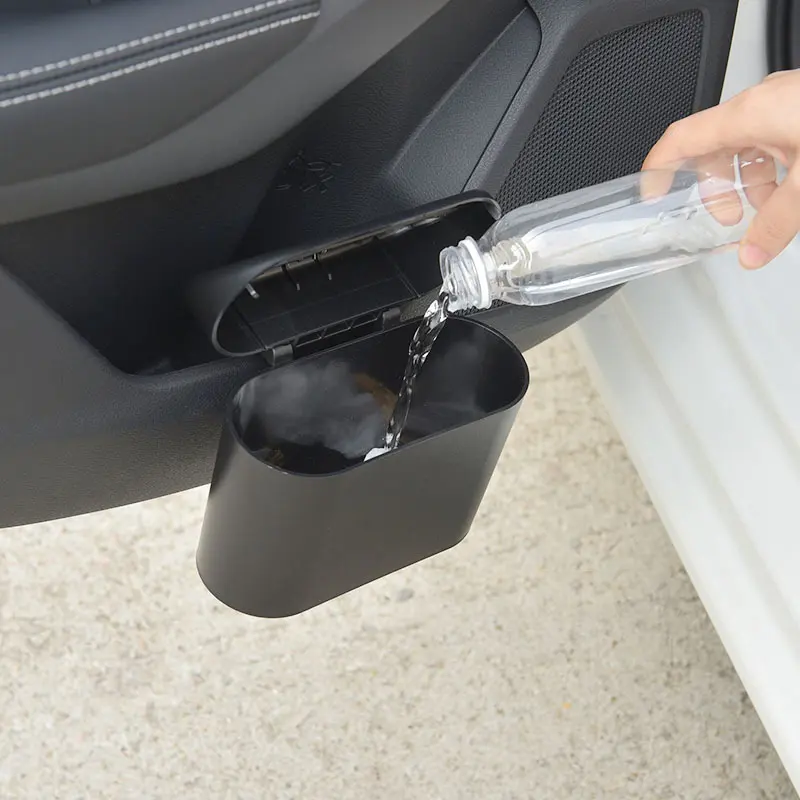 Portable Hanging Car Trash Can Mini Car Trash Bin Vehicle Garbage Organizer Dust Case Storage Box Abs Can Interior Accessories