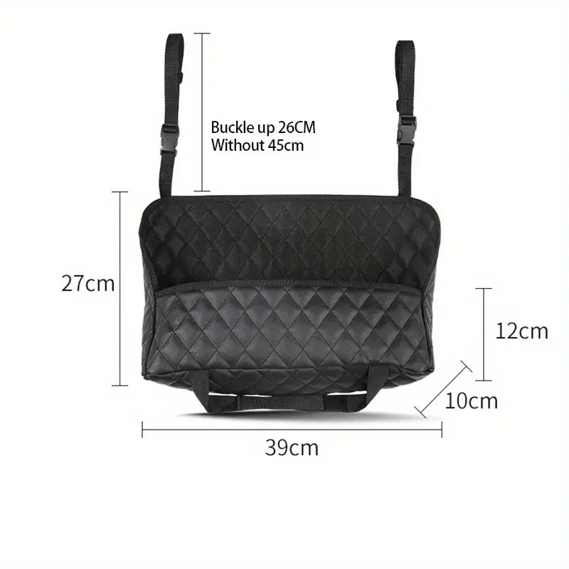 Car Large Capacity Storage Pocket Seat Crevice Net Handbag Holder Luxury Leather Seat Back Organizer Mesh Bag Automotive Goods