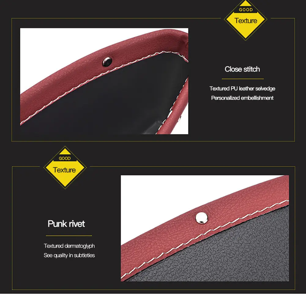 1/2PCS Black Car Organizer Storage Bag PU Leather Material