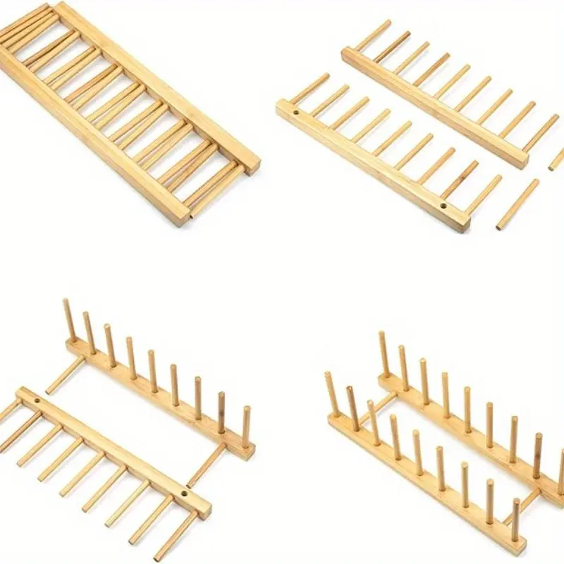 Wood Dish Drying Rack Drainer Storage Racks for Kitchen Pot Lid Holder Kitchen Organizer Shelf Dish Drainer Wooden Drain Rack