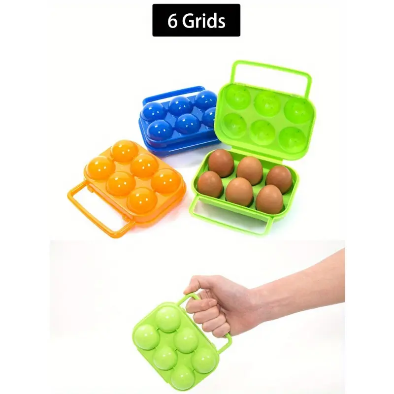 4/6/12 Grid Egg Storage Box Container Portable Plastic Egg Holder for Outdoor Camping Picnic Eggs Box Case Kitchen Organizer