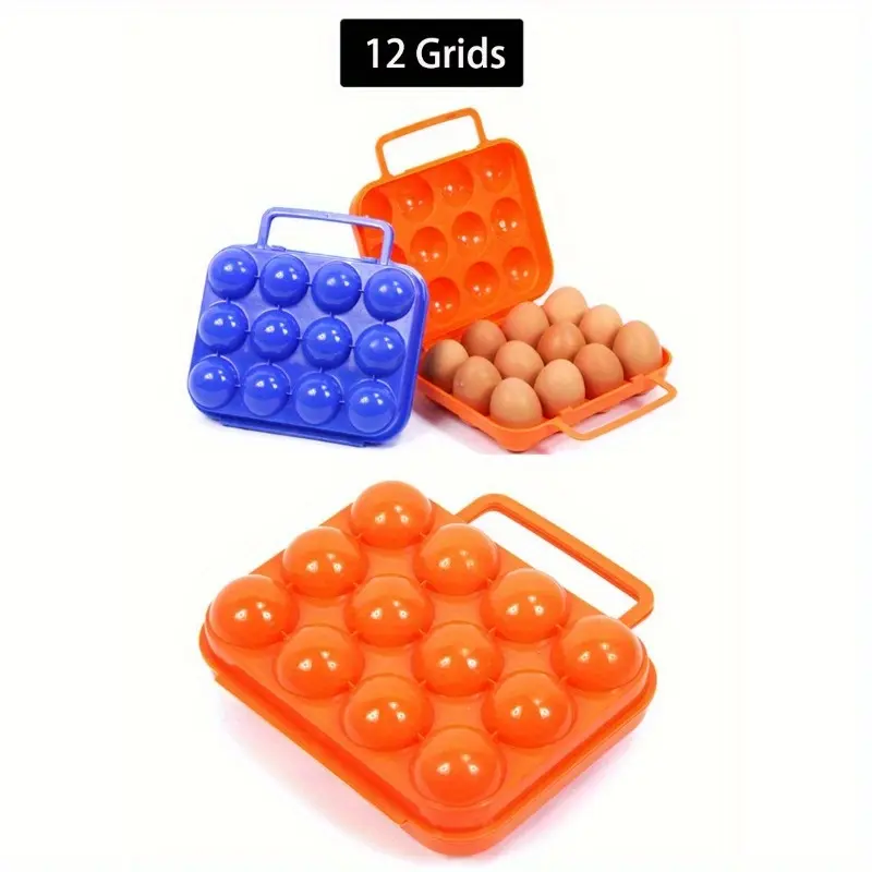 4/6/12 Grid Egg Storage Box Container Portable Plastic Egg Holder for Outdoor Camping Picnic Eggs Box Case Kitchen Organizer