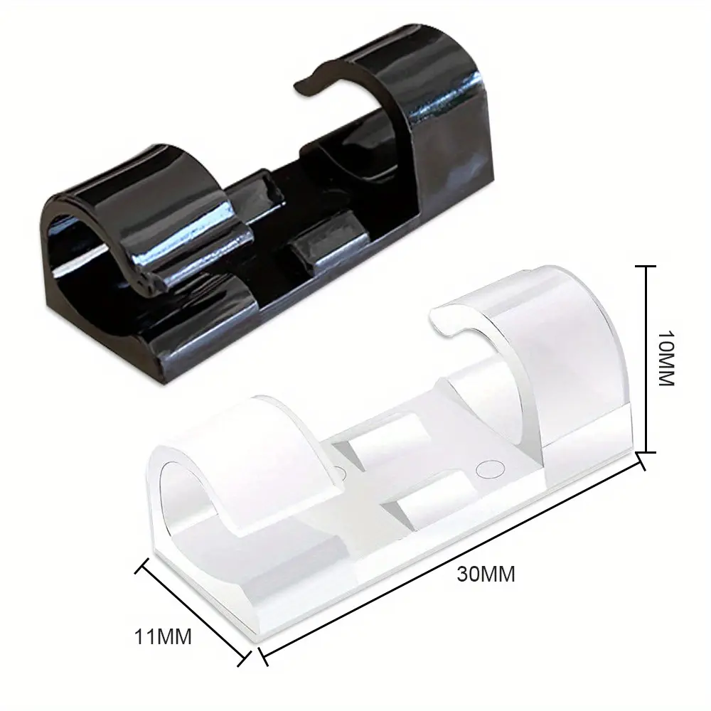 20/40 PCS Cable Clips Organizer Self-Adhesive Drop Wire Holder Cord Management Tidy Fixed Clamp for TV PC Wire Cable Home Office