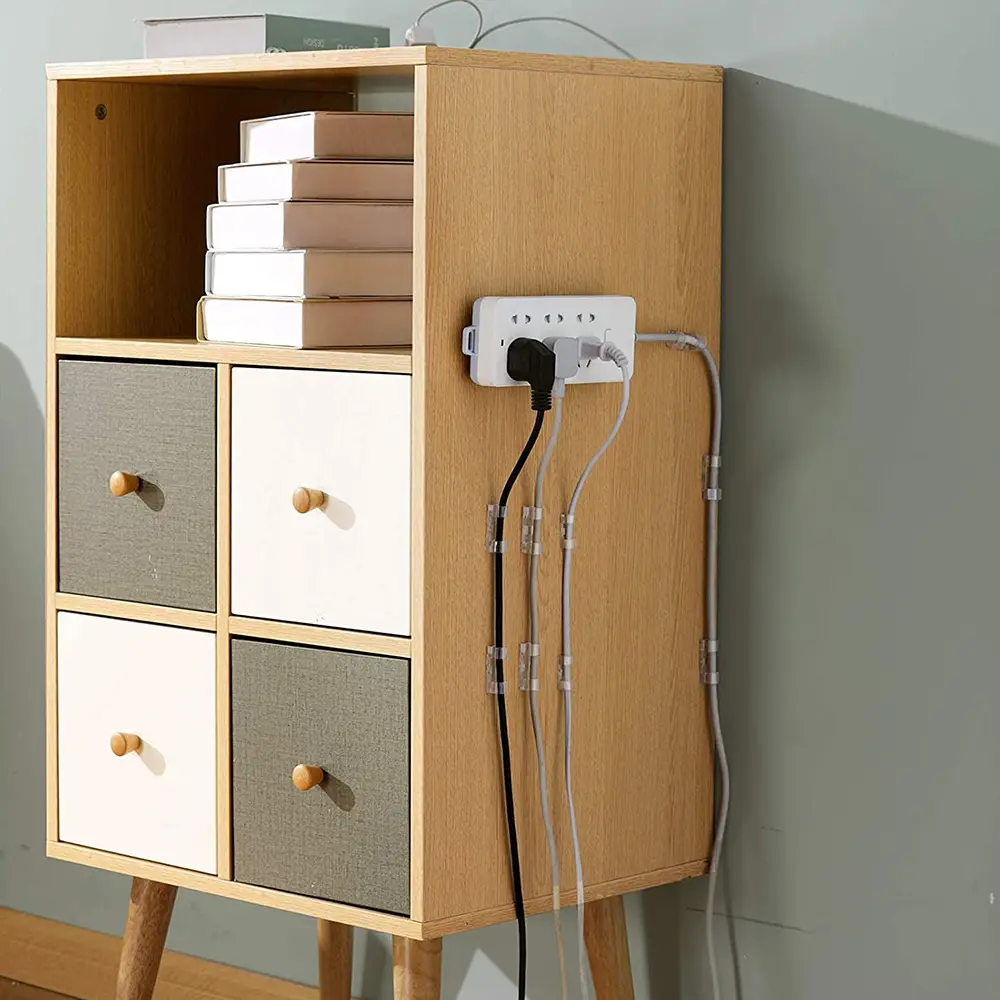 20/40 PCS Cable Clips Organizer Self-Adhesive Drop Wire Holder Cord Management Tidy Fixed Clamp for TV PC Wire Cable Home Office