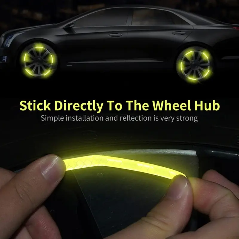 20pcs Car Hub Reflective Sticker Decorative Strips General use of bicycle automobile and motorcycle tyres Car accessories