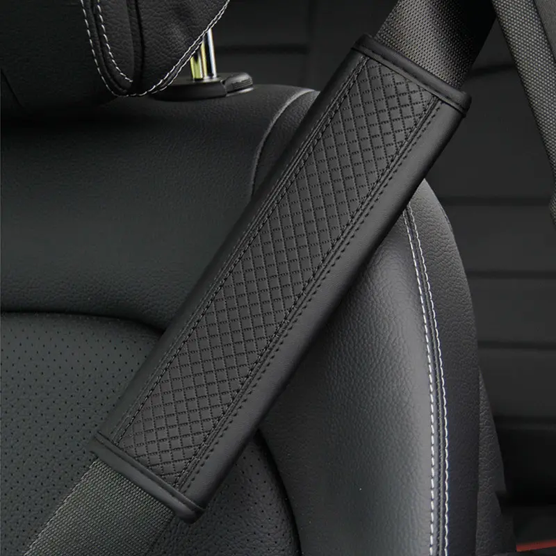 Car accessories seat belt PU Leather Safety Belt Shoulder Cover Breathable Protection Seat Belt Padding Pad Auto Interior Access