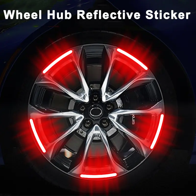20pcs Car Hub Reflective Sticker Decorative Strips General use of bicycle automobile and motorcycle tyres Car accessories