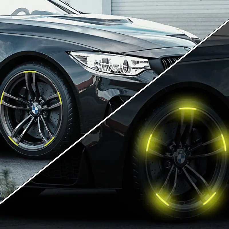 20pcs Car Hub Reflective Sticker Decorative Strips General use of bicycle automobile and motorcycle tyres Car accessories