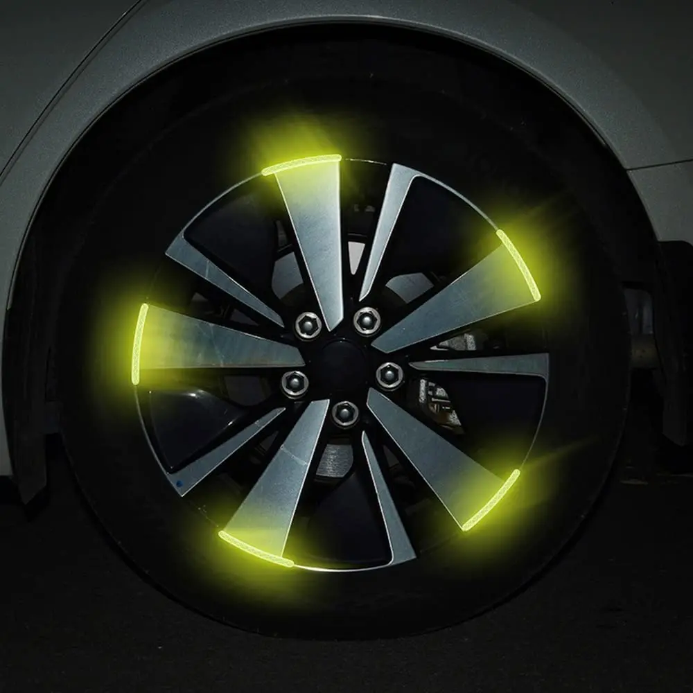 20pcs Car Hub Reflective Sticker Decorative Strips General use of bicycle automobile and motorcycle tyres Car accessories