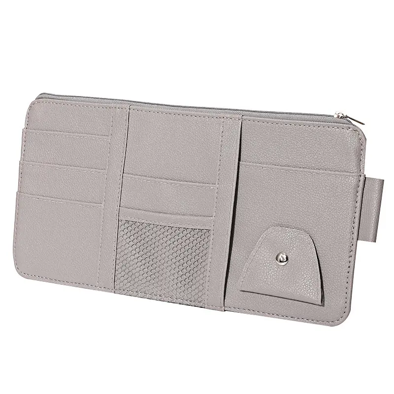 1pc Car Sun Visor Organizer Multi-Pocket Auto Interior Accessories Pocket Organizer Car Document Storage