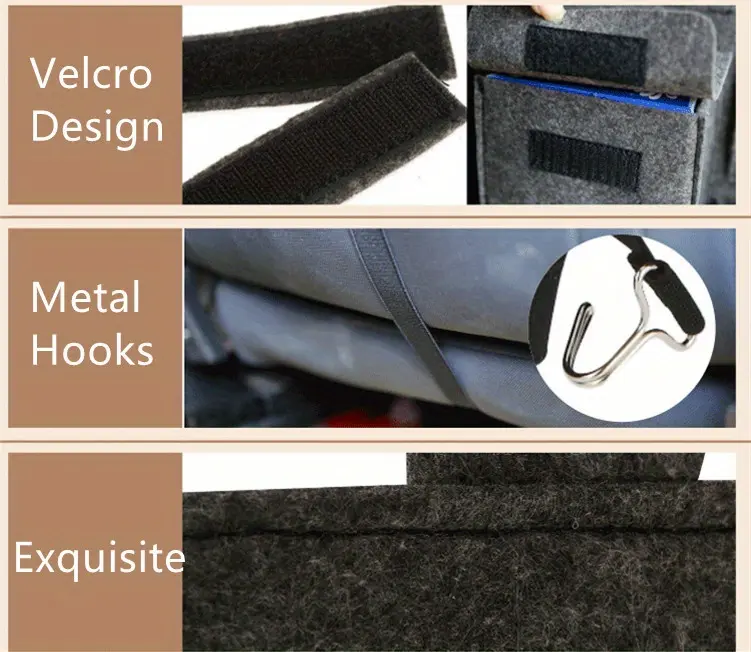 Felt Car Seat Back Hanging Bag Multifunctional Storage Storage Bag Organizer Bag Tissue Box
