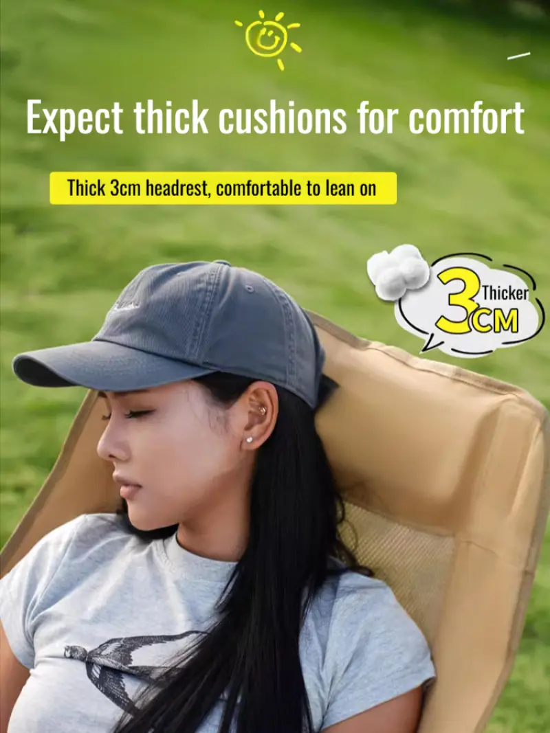 Portable Picnic High Back Chair Outdoor Camping Stall Moon Breathable Mesh Folding Chair