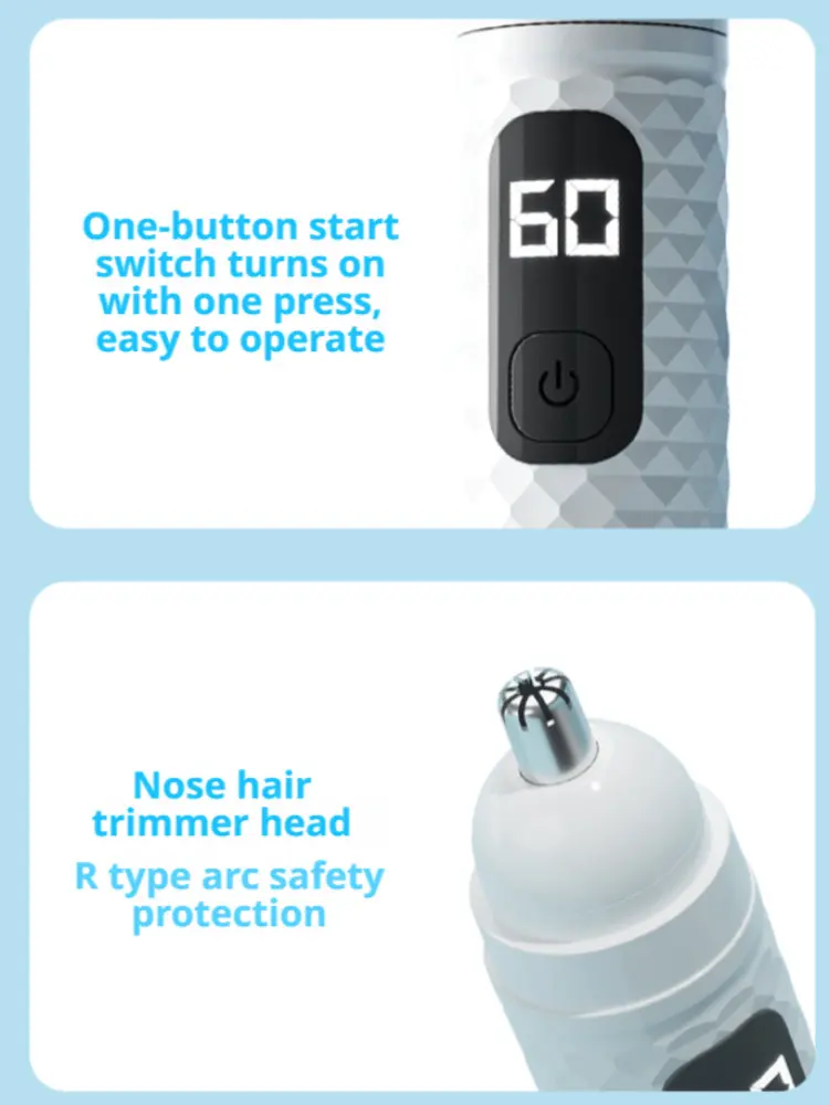Men's Rechargeable Nose Hair Removal Nostril Cleaning Trimmer Nose Hair Cleaning Special Tool