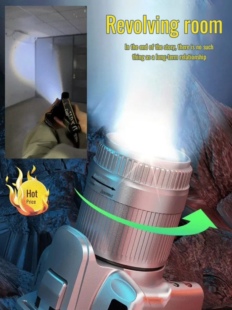 Strong light headwear multifunction outdoor burst bright rotating zoom red light fixtures