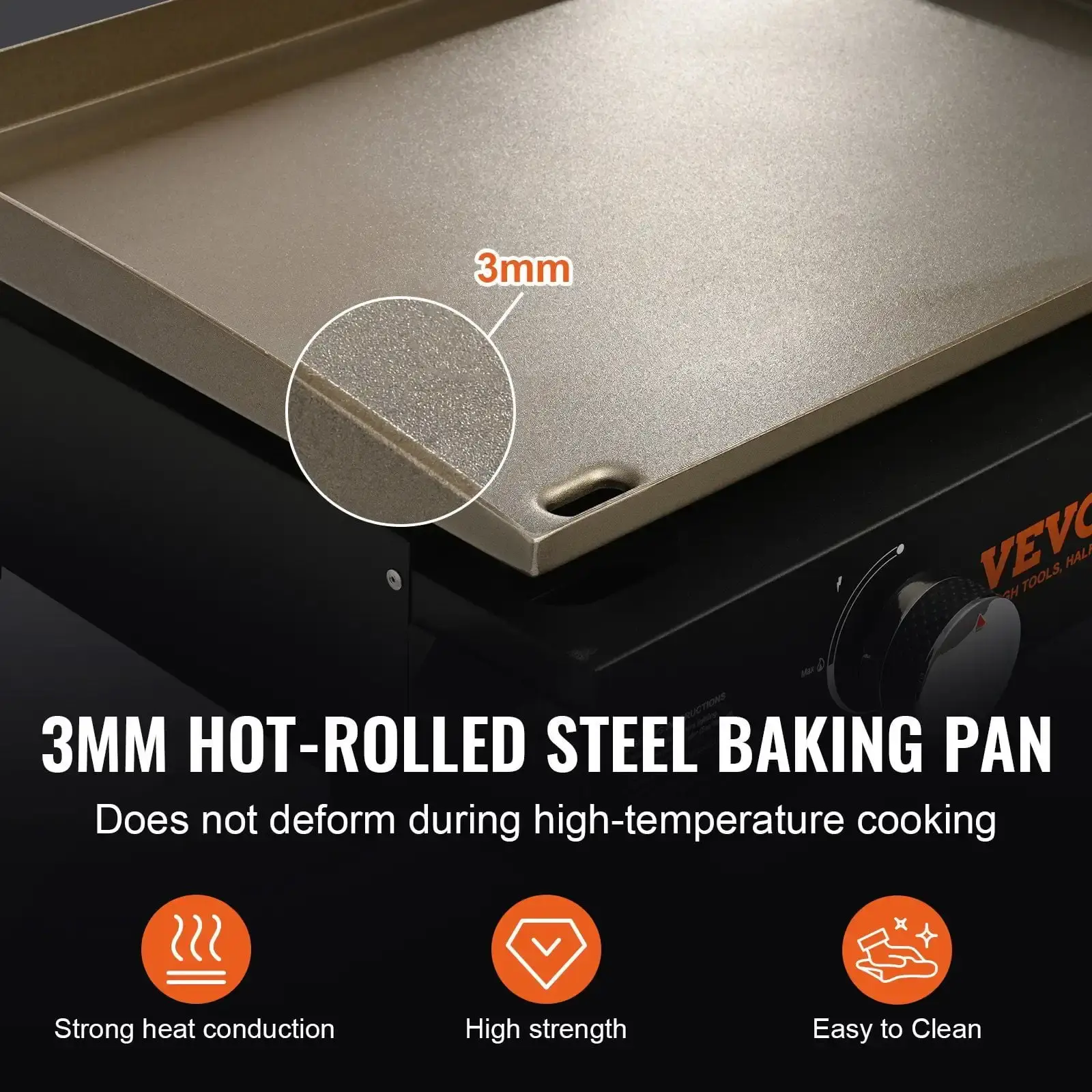 Commercial Griddle, 22.4" Heavy Duty Manual Flat Top Griddle, Countertop Gas Grill with Non-Stick Cooking Plate