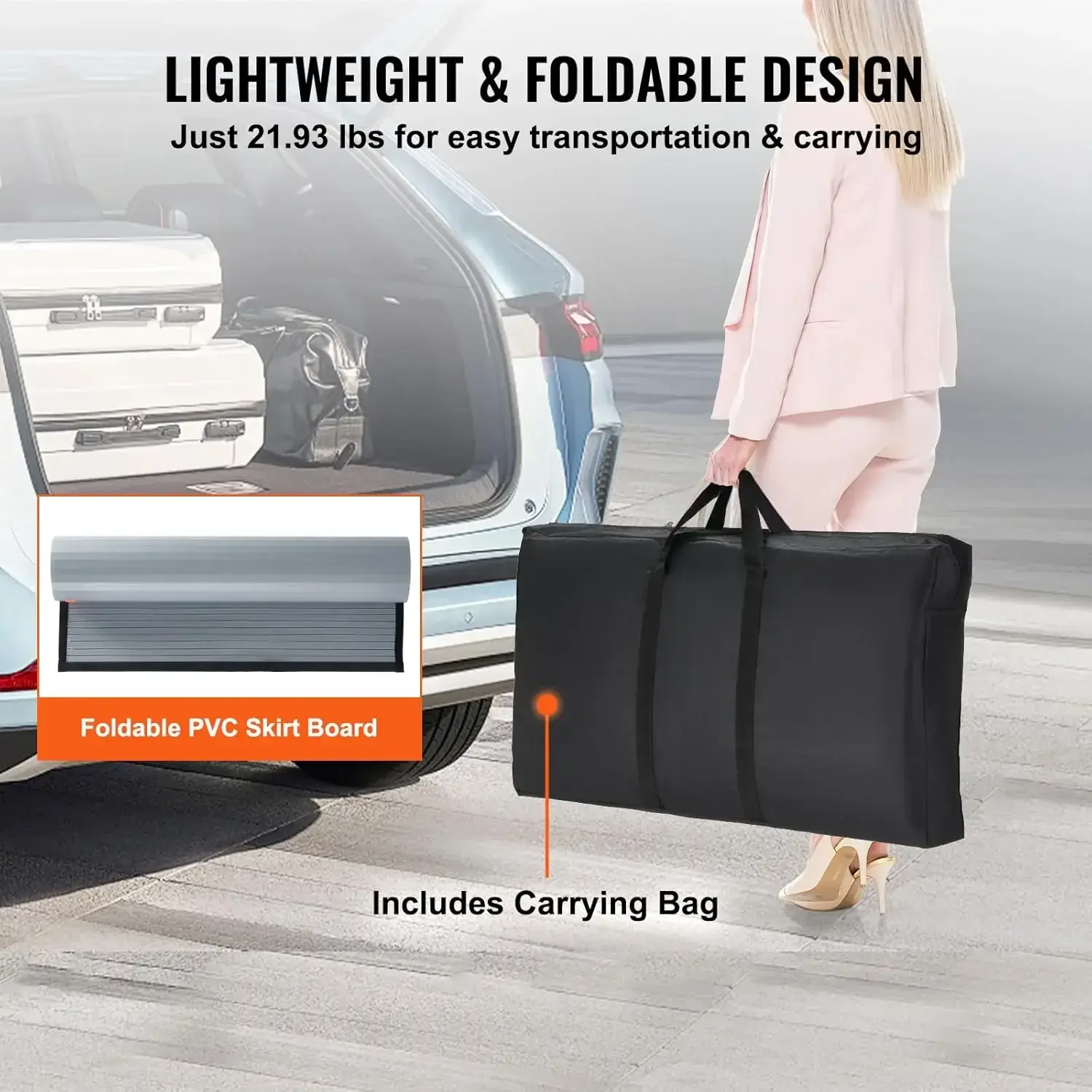 Portable Tradeshow Podium Table, 35.43" x 19.29" x 37.01", Display Exhibition Counter Stand Booth Fair with Wall, Foldable