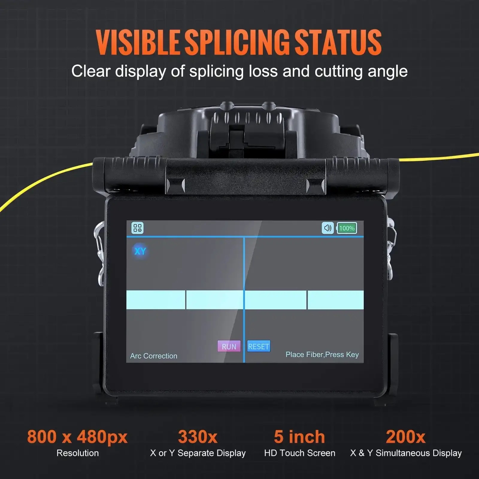 Fiber Fusion Splicer 6 Motors Core Alignment 6s Splicing 5" Touch Screen