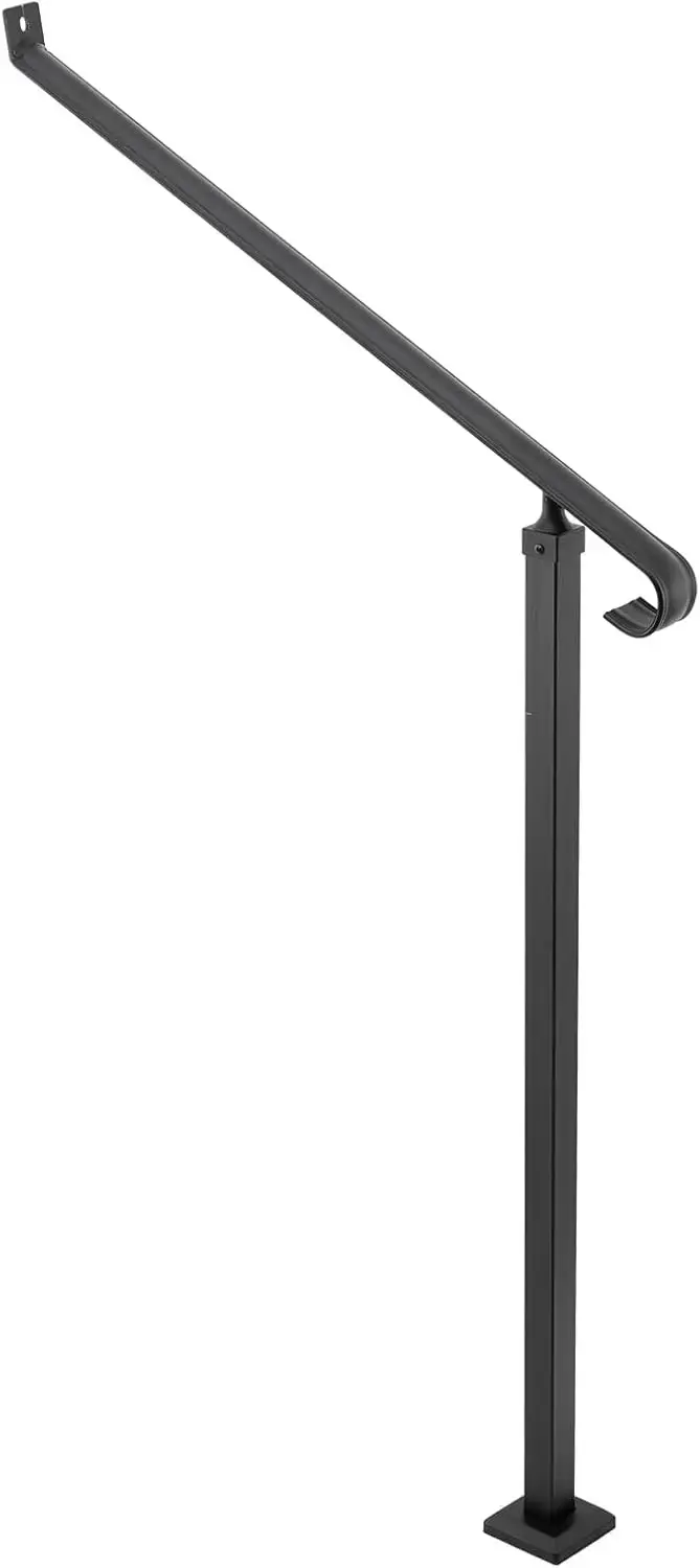 Handrails for Outdoor Steps 2-3 Step Railings Wrought Iron Handrail Stair Railings for Steps Black Iron Railings
