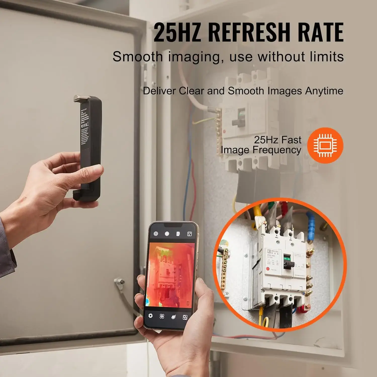 Thermal Imaging Camera for Android & iOS, 256 x 192 IR Resolution Wireless Infrared Thermal Imager with WiFi & Visual Camera