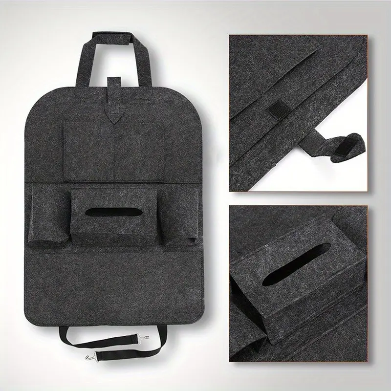 1PC GM Rear Seat Storage Bag Organizer Trunk Elastic Felt Organizer 6 Pocket Organizer Trailer Accessories