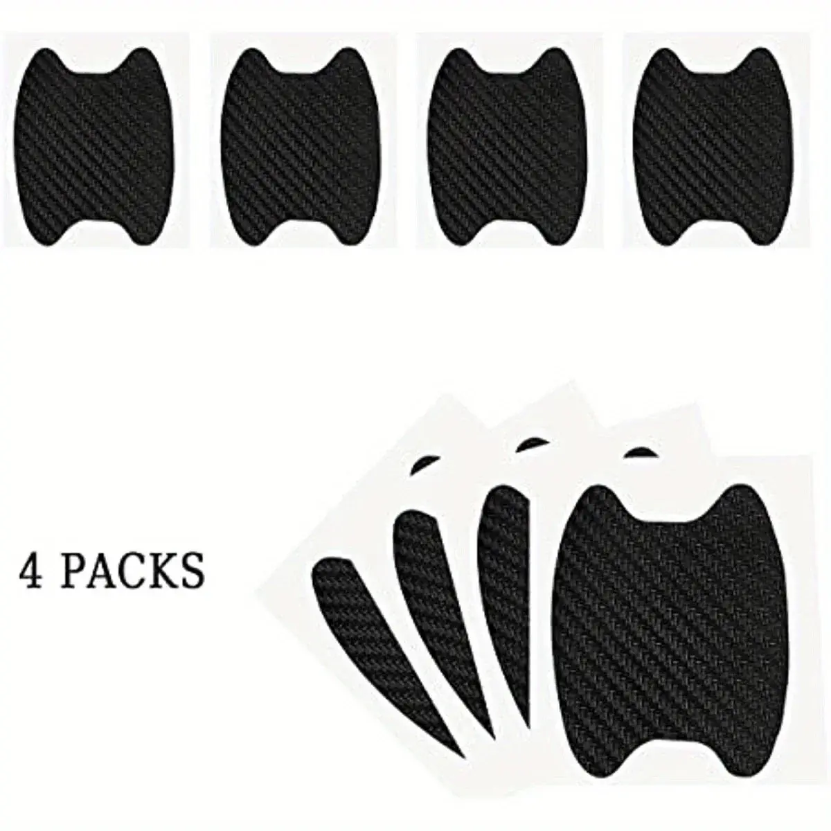 4PCS car door handle stickers, carbon fiber scratch resistant car door cup protective film, car door handle protective film