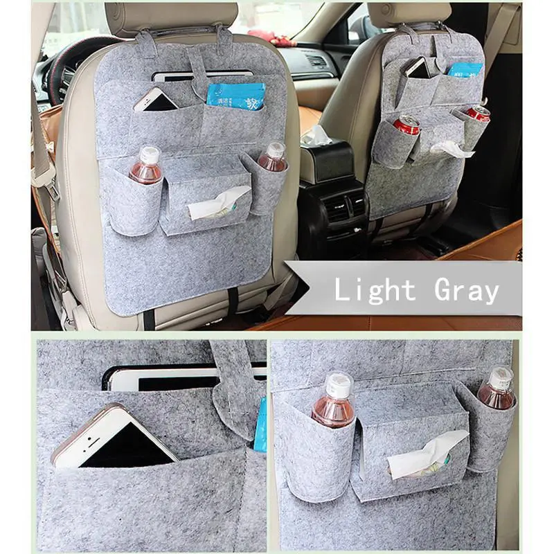 1PC GM Rear Seat Storage Bag Organizer Trunk Elastic Felt Organizer 6 Pocket Organizer Trailer Accessories