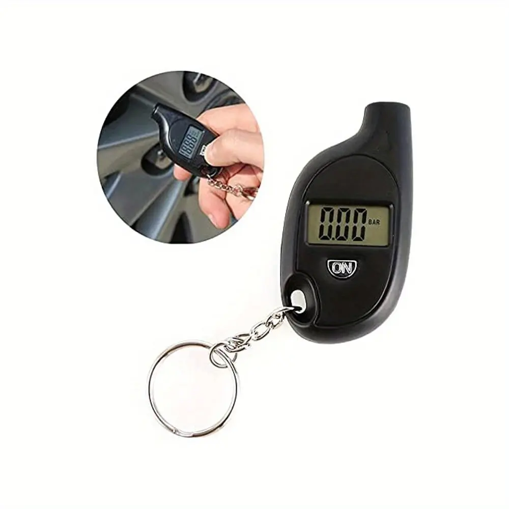 Mini Tire Pressure Gauge LCD Digital Tire Pressure Gauge Tester Tool Key Chain Inspection And Maintenance Tool Auto Parts