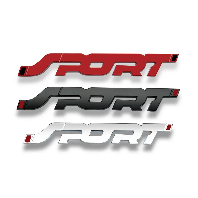 Car Sticker Style Metal 3D Chrome Car Accessories Sports Letter Stereoscopic Logo Sticker Tail Race Logo Badge Sticker